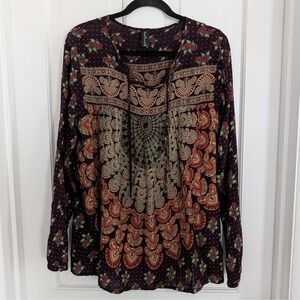 Sacred Threads Flowy Peasant Top ONE SIZE Whimsigoth Fairy Grunge Boho Hippie